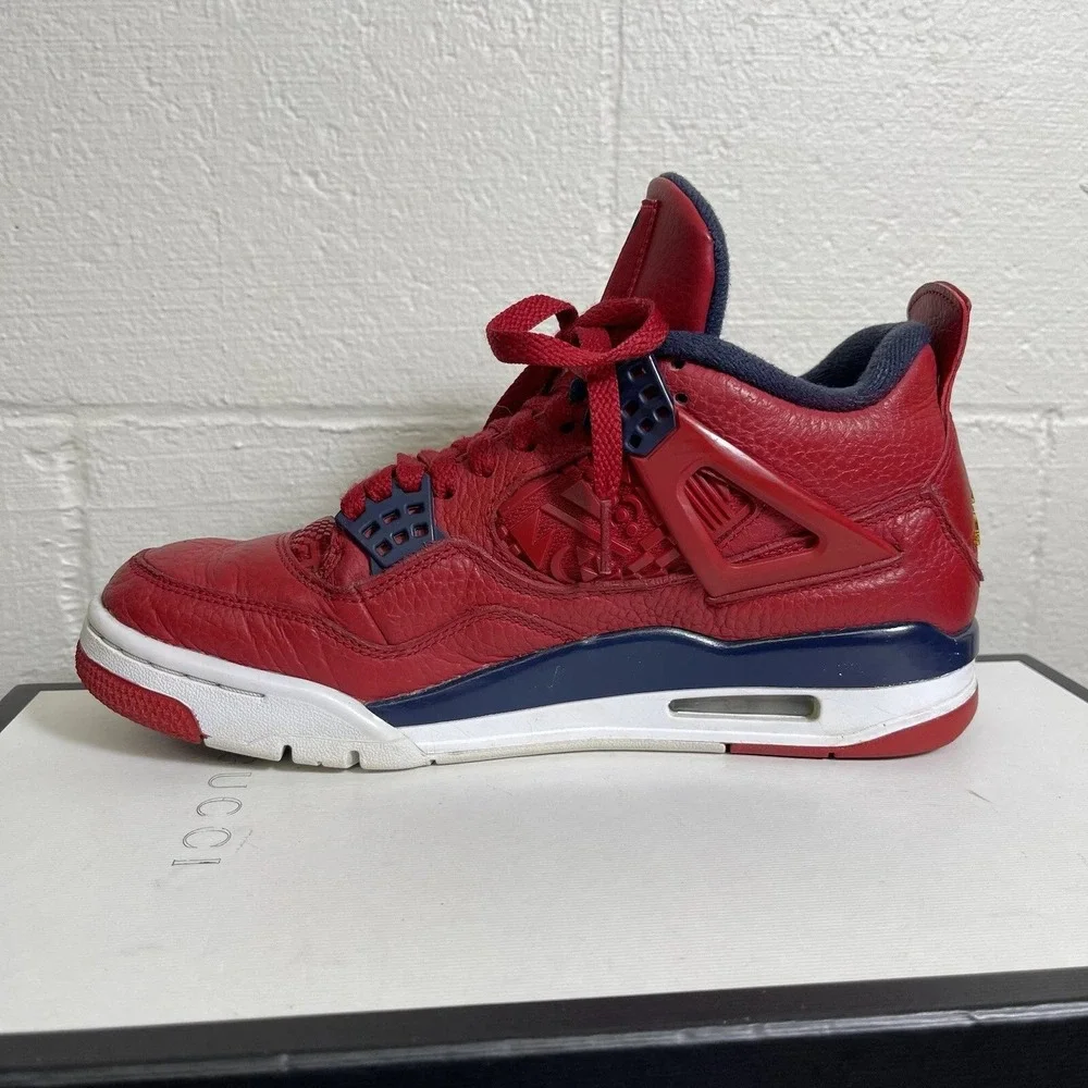 Nike Air Jordan 4 GS Fiba‎ 408452-617 Red Retro Youth Size 7